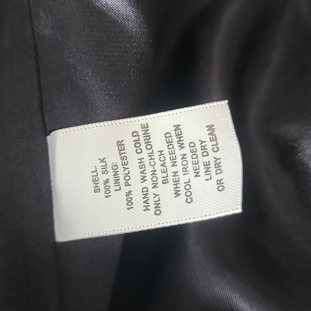 White House Black Market Strapless Silk A-Line Maxi Dress Abstract Print Sz. 4 - Picture 10 of 11